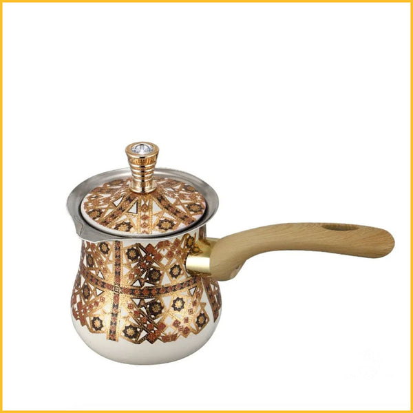 Türkische Kaffeekanne mit Deckel braun