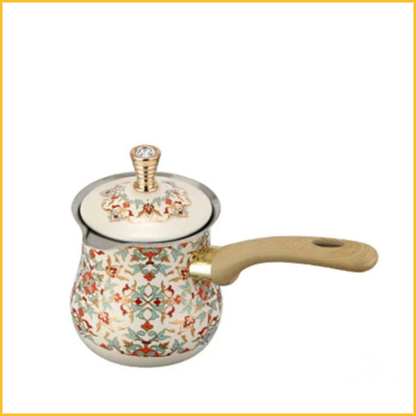 Türkische Kaffeekanne mit Deckel und Holzgriff