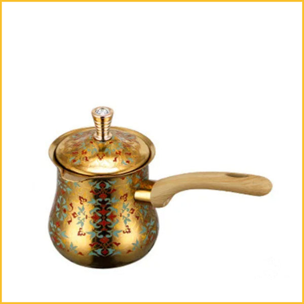 Türkische Kaffeekanne mit Deckel golden