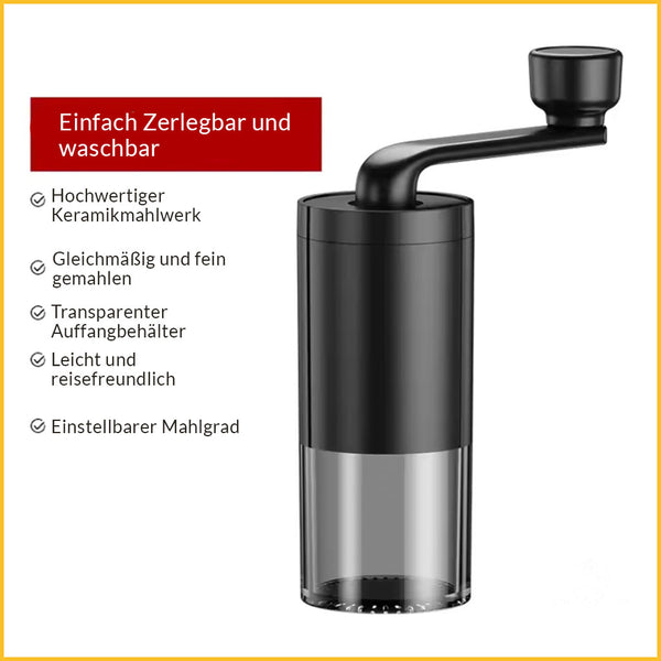 Handkaffeemühle mit Keramikmahlwerk Produkteigenschaften