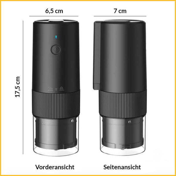 Kabellose elektrische Kaffeemühle Abmessungen